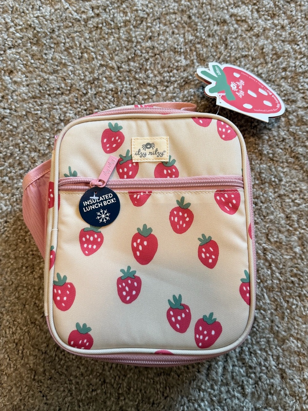 Itzy Ritzy Strawberry Insulated Lunch Bag - Pink Cream
